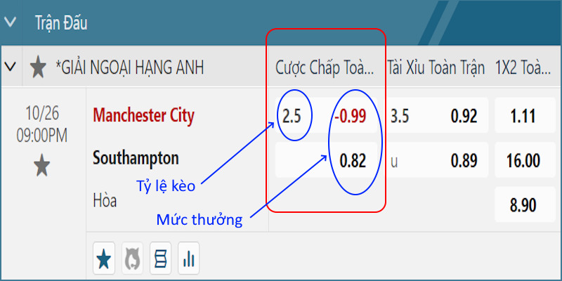 Ví dụ kèo châu Á